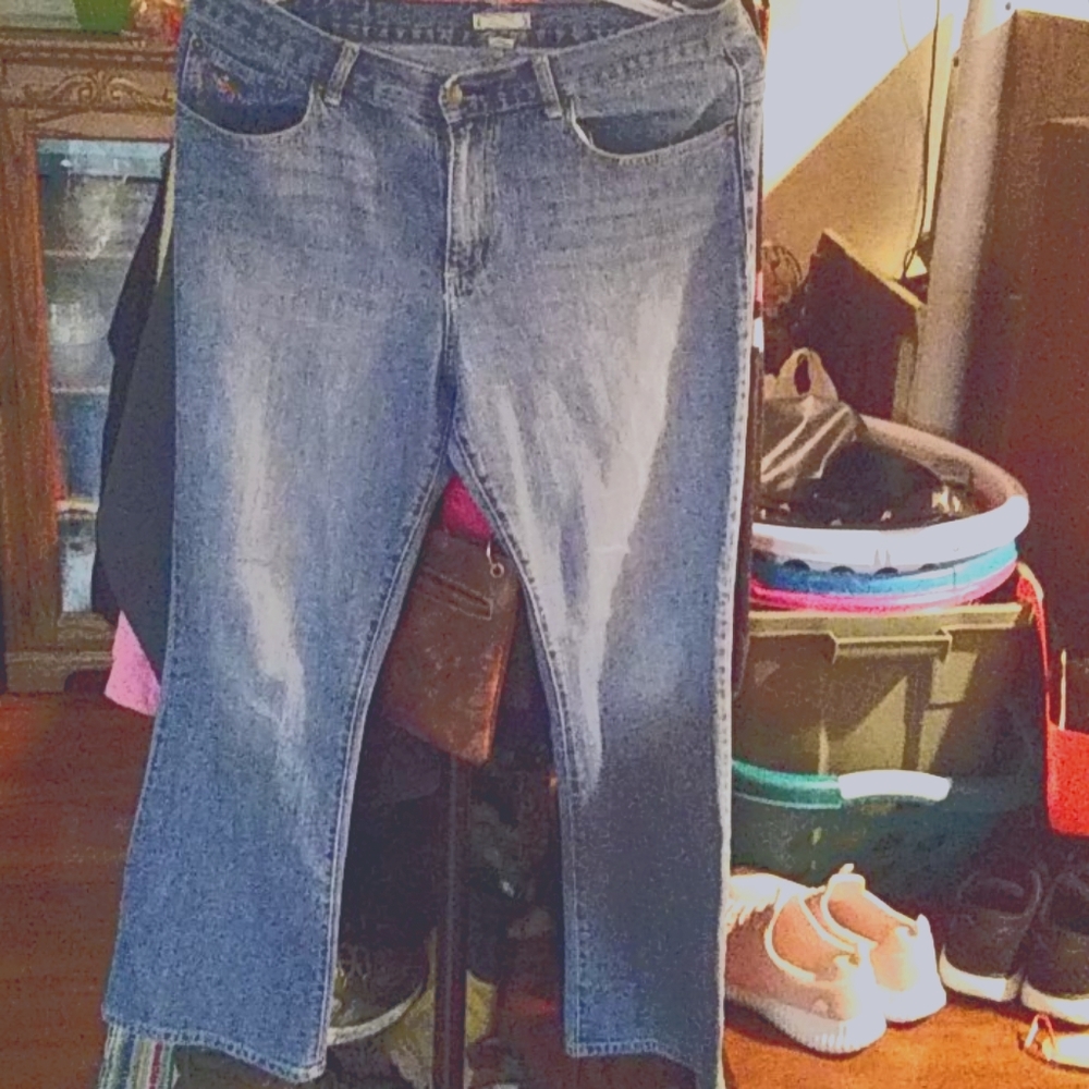 Woman's blue jeans